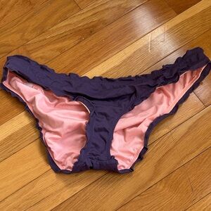 Victoria's Secret Pink and Purple Ruffled Bikini Bottom